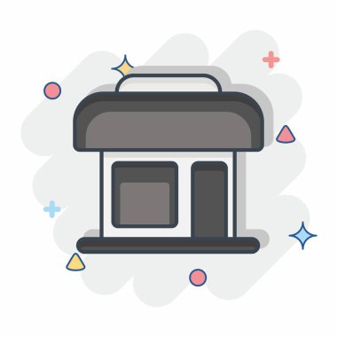 Simge Giysi Dükkanı. Kara Cuma sembolüyle ilgili. Alışveriş. Basit resimleme