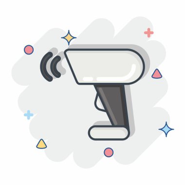 Simge Barkod Tarayıcısı. Kara Cuma sembolüyle ilgili. Alışveriş. Basit resimleme