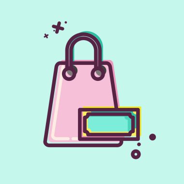 Simge Satın Alma. Kara Cuma sembolüyle ilgili. Alışveriş. Basit resimleme