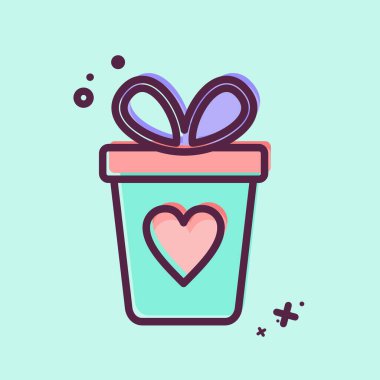 Simge Hediye Kutusu. Kara Cuma sembolüyle ilgili. Alışveriş. Basit resimleme