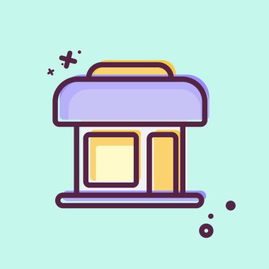 Simge Giysi Dükkanı. Kara Cuma sembolüyle ilgili. Alışveriş. Basit resimleme