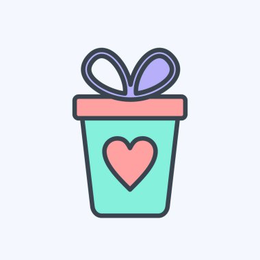 Simge Hediye Kutusu. Kara Cuma sembolüyle ilgili. Alışveriş. Basit resimleme