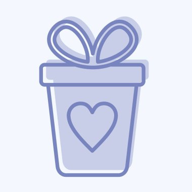 Simge Hediye Kutusu. Kara Cuma sembolüyle ilgili. Alışveriş. Basit resimleme