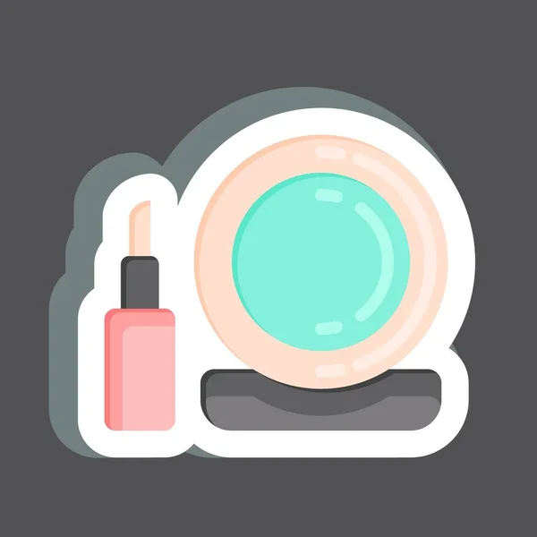 Makeup Ikon Terkait Dengan Simbol Barbershop Salon Kecantikan Ilustrasi Sederhana - Stok Vektor