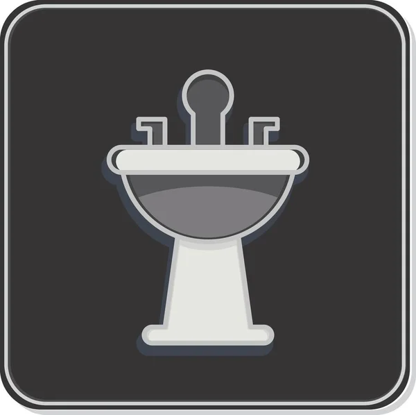 Icon Hair Wash Sink Relacionado Com Símbolo Barbershop Salão Beleza —  Vetores de Stock