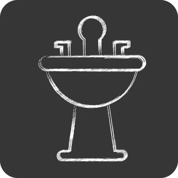 Icon Hair Wash Sink Related Barbershop Symbol Beauty Saloon Simple — Stock Vector