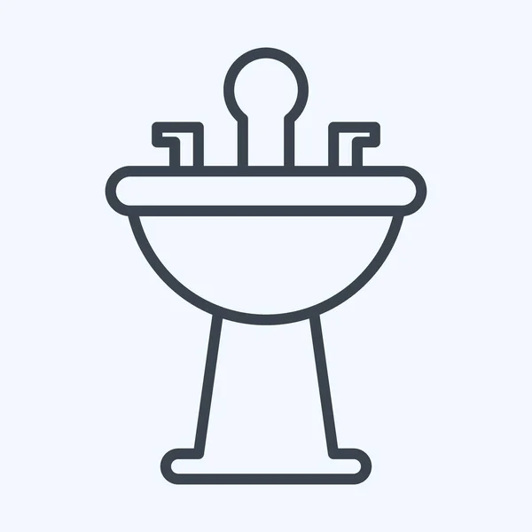Icon Hair Wash Sink Relacionado Com Símbolo Barbershop Salão Beleza —  Vetores de Stock