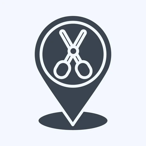 Localização Ícone Rosa Relacionado Com Símbolo Barbershop Salão Beleza Ilustração — Vetor de Stock