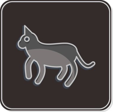 Simge Kedisi. Evcil Hayvanlar sembolüyle ilgili. Basit dizayn edilebilir. Basit resimleme