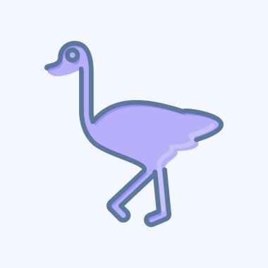 İkon Devekuşu. Evcil Hayvanlar sembolüyle ilgili. Basit dizayn edilebilir. Basit resimleme