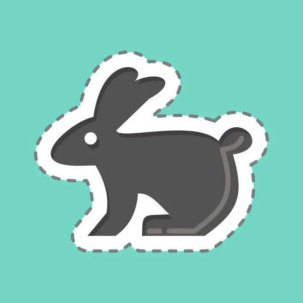 Icon Rabbit Simbolul Animalelor Domestice Design Simplu Editabil Ilustrație Simplă — Vector de stoc