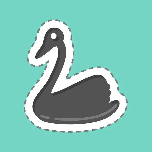 Icône Swan Lié Symbole Animaux Domestiques Conception Simple Modifiable Illustration — Image vectorielle