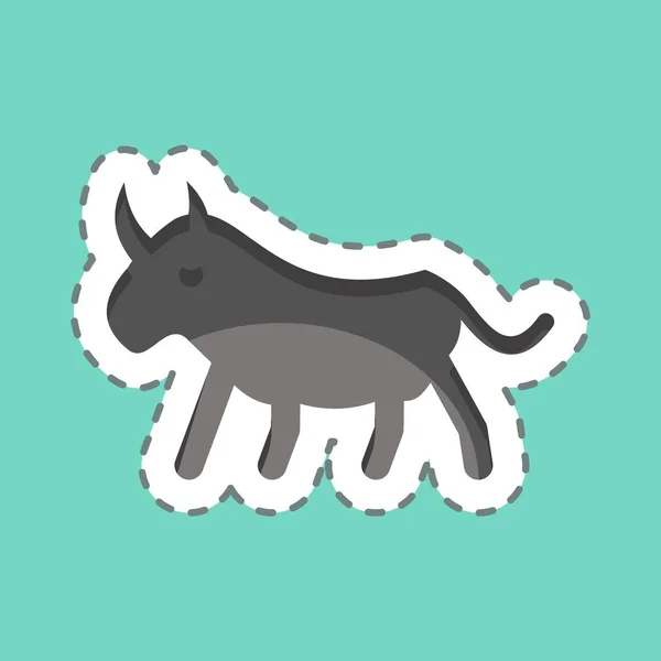 Icon Rhinoceros与家畜有关的符号 简单的设计可以编辑 简单的例子 — 图库矢量图片