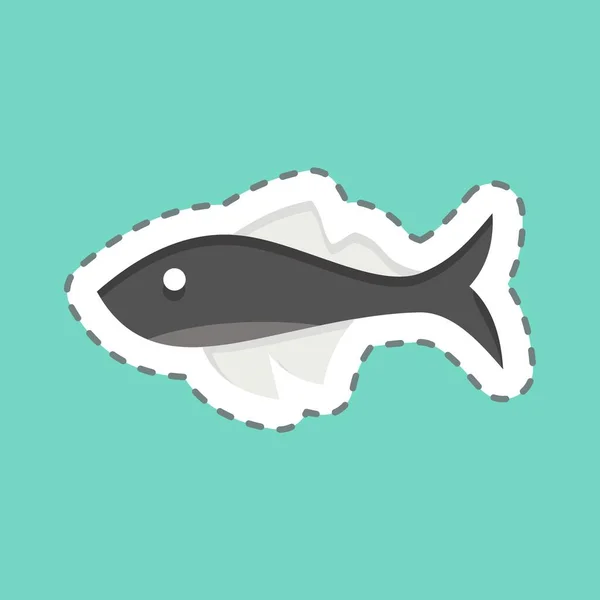 Icono Pescado Relacionado Con Símbolo Los Animales Domésticos Diseño Simple — Vector de stock