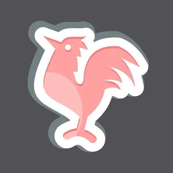 Icon Rooster Související Symbolem Domácích Zvířat Jednoduchý Design Upravitelný Jednoduchá — Stockový vektor
