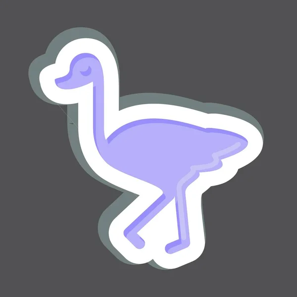 Icon Pštros Související Symbolem Domácích Zvířat Jednoduchý Design Upravitelný Jednoduchá — Stockový vektor