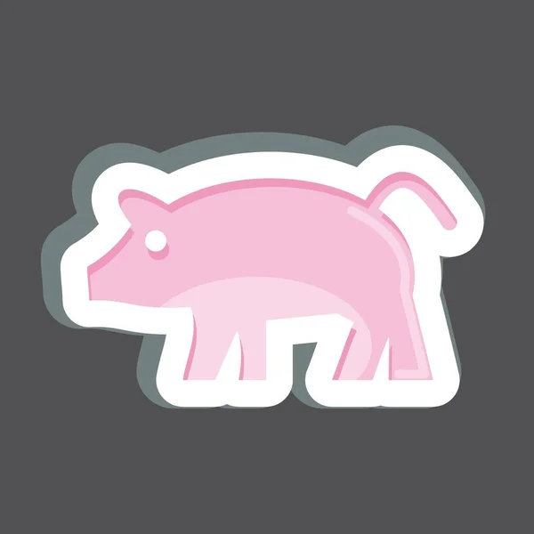 Symbolschwein Verwandt Mit Dem Haustier Symbol Einfaches Design Editierbar Einfache — Stockvektor