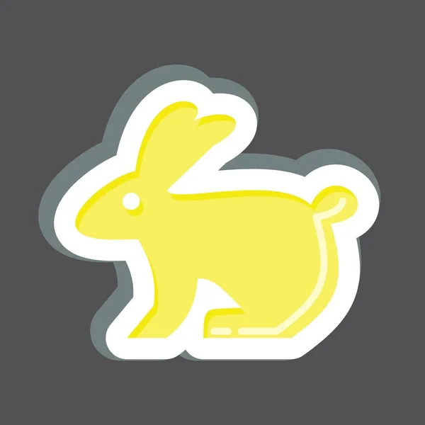 Иконный Кролик Относится Символу Отечественного Аниме Простой Дизайн Редактируемый Простая — стоковый вектор