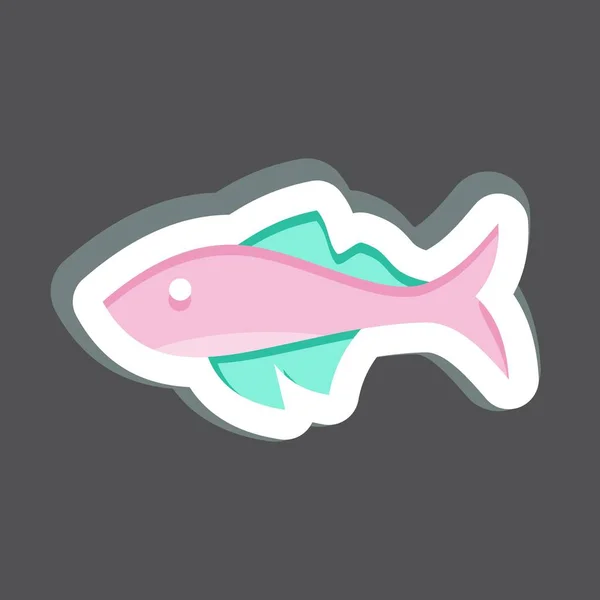 Ikonowa Ryba Związane Symbolem Zwierząt Domowych Prosty Projekt Można Edytować — Wektor stockowy