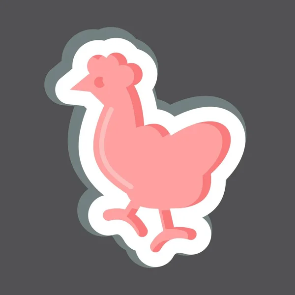 Kurczak Ikonowy Związane Symbolem Zwierząt Domowych Prosty Projekt Można Edytować — Wektor stockowy