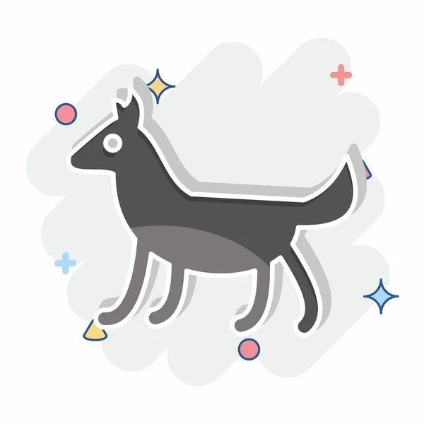 Symbolhund Verwandt Mit Dem Haustier Symbol Einfaches Design Editierbar Einfache — Stockvektor