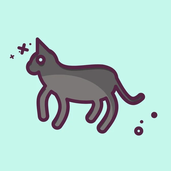 Symbolkatze Verwandt Mit Dem Haustier Symbol Einfaches Design Editierbar Einfache — Stockvektor