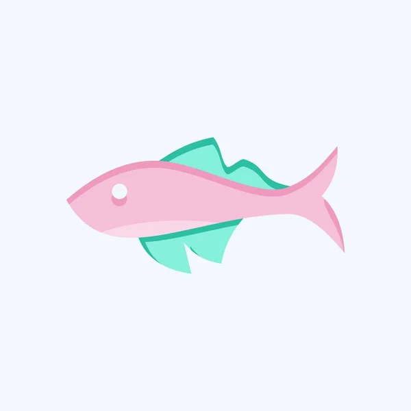 Icono Pescado Relacionado Con Símbolo Los Animales Domésticos Diseño Simple — Archivo Imágenes Vectoriales