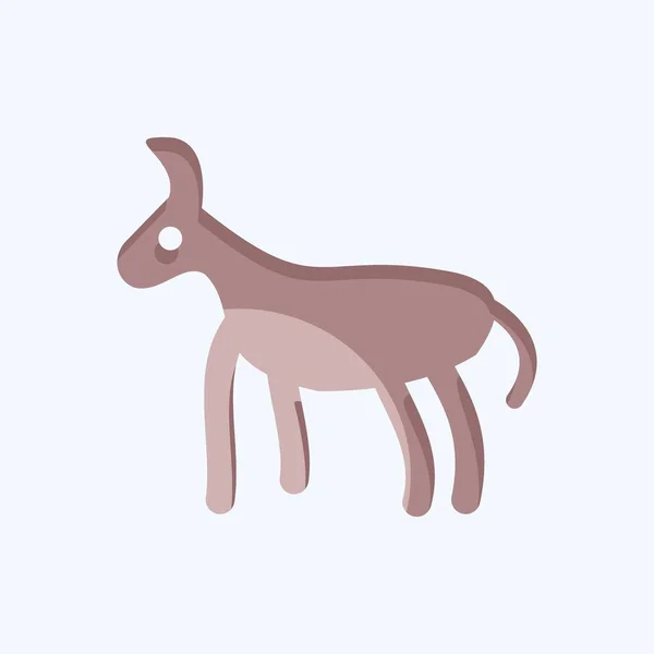 Ikon Keledai Terkait Dengan Simbol Domestic Animals Desain Sederhana Dapat - Stok Vektor