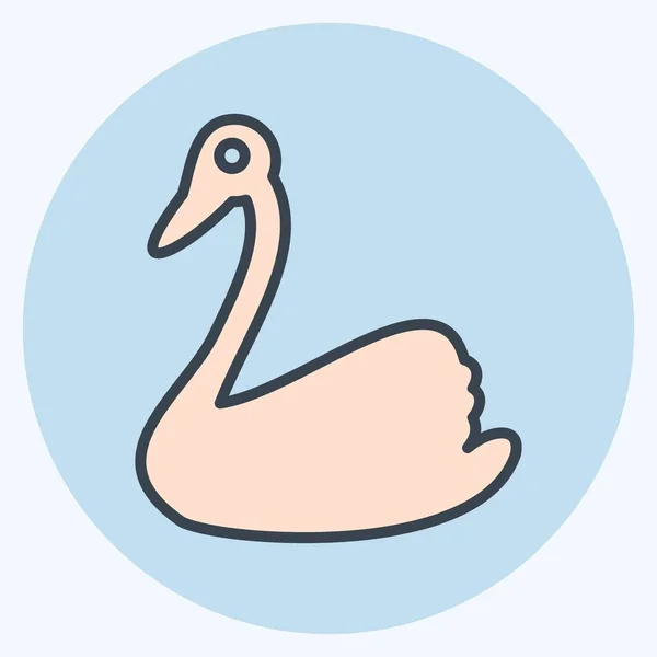 Ikon Swan Relaterade Till Symbolen För Tamdjur Enkel Design Redigerbar — Stock vektor