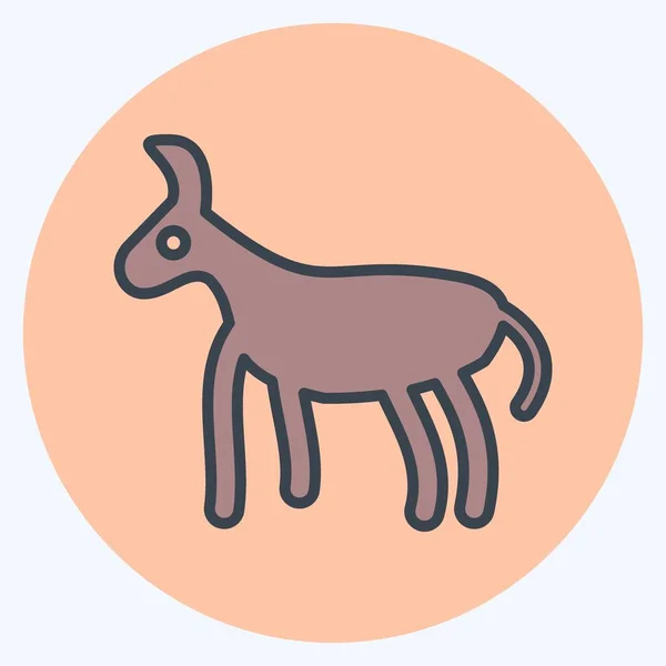 Icon Donkey Související Symbolem Domácích Zvířat Jednoduchý Design Upravitelný Jednoduchá — Stockový vektor