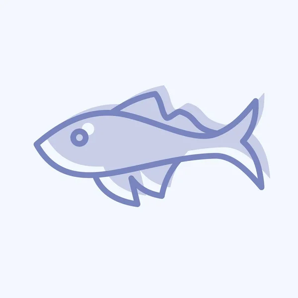 Icon Fish Относится Символу Отечественного Аниме Простой Дизайн Редактируемый Простая — стоковый вектор