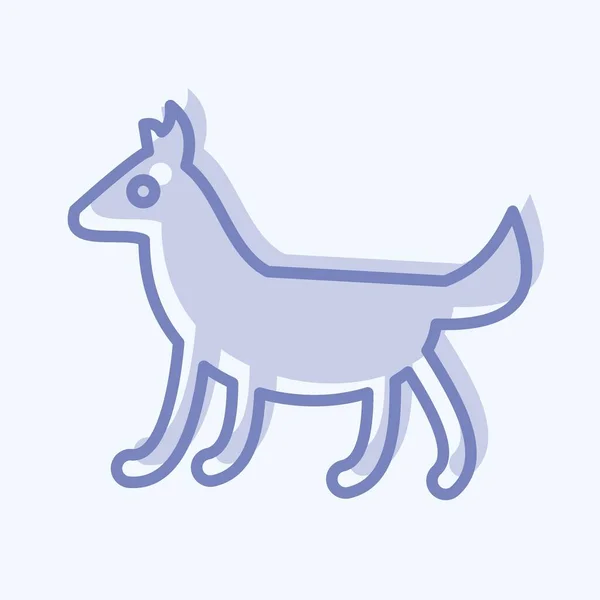 Symbolhund Verwandt Mit Dem Haustier Symbol Einfaches Design Editierbar Einfache — Stockvektor