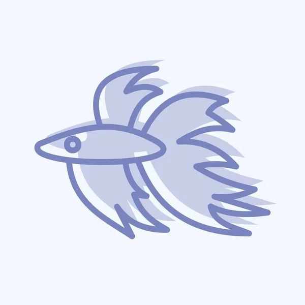 Ikona Betta Fish Związane Symbolem Zwierząt Domowych Prosty Projekt Można — Wektor stockowy