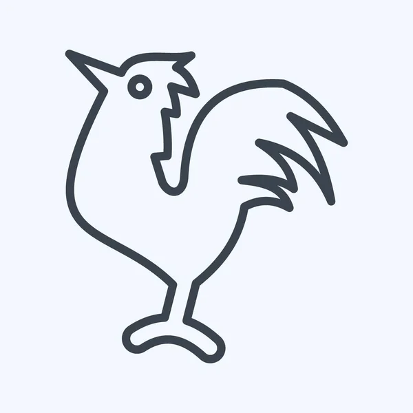 Ікона Рустера Пов Язаний Символом Домашніх Тварин Простий Дизайн Редагований — стоковий вектор