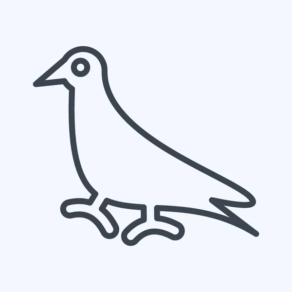 Иконный Голубь Относится Символу Отечественного Аниме Простой Дизайн Редактируемый Простая — стоковый вектор