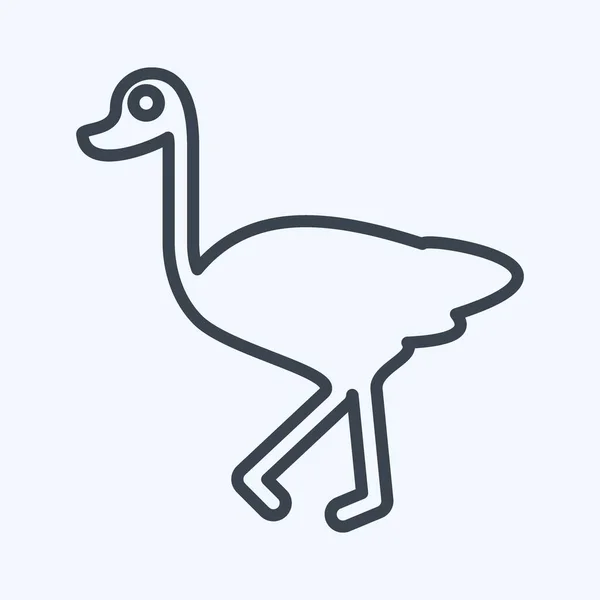 Icon Ostrich 与家畜有关的符号 简单的设计可以编辑 简单的例子 — 图库矢量图片