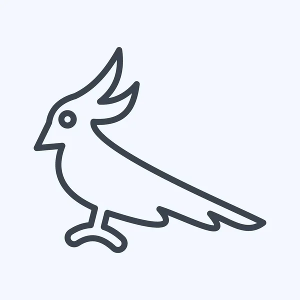 Иконный Какаду Относится Символу Отечественного Аниме Простой Дизайн Редактируемый Простая — стоковый вектор