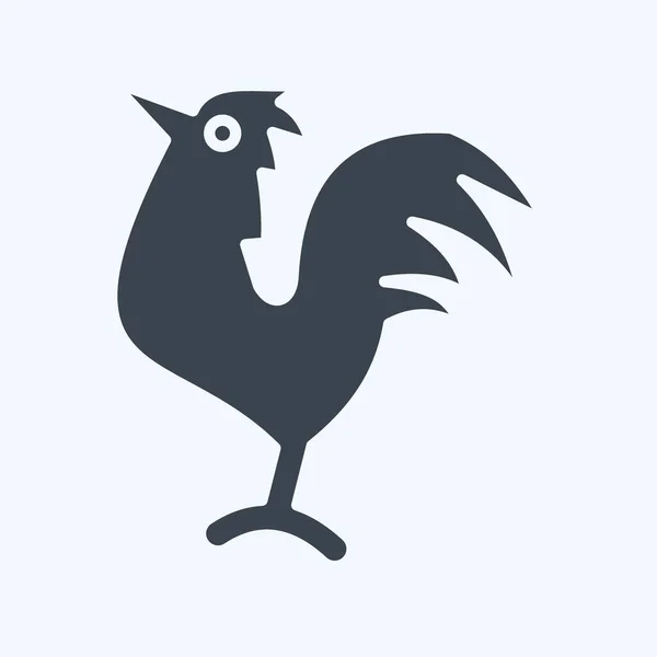 Icono Gallo Relacionado Con Símbolo Los Animales Domésticos Diseño Simple — Vector de stock