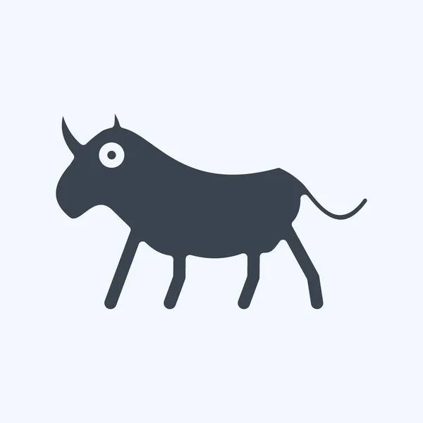 Ikone Nashorn Verwandt Mit Dem Haustier Symbol Einfaches Design Editierbar — Stockvektor