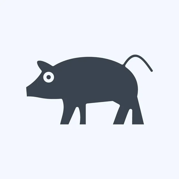 Ikonowa Świnia Związane Symbolem Zwierząt Domowych Prosty Projekt Można Edytować — Wektor stockowy