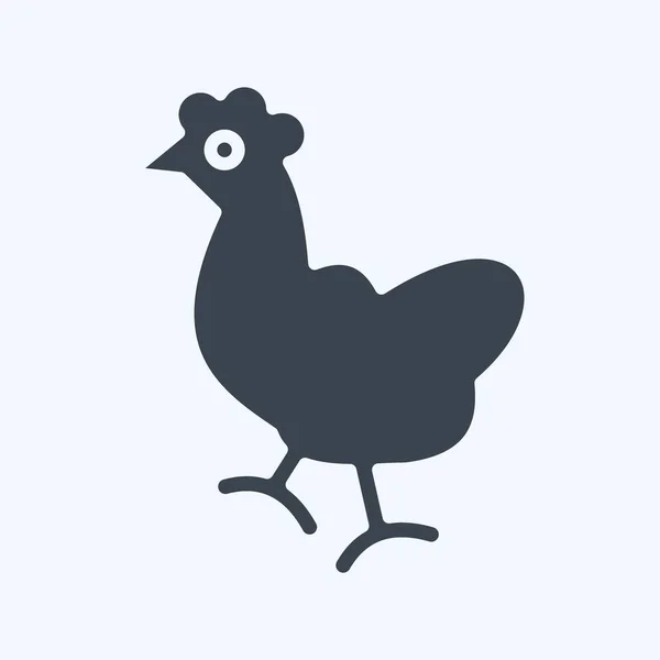 Icon Chicken Související Symbolem Domácích Zvířat Jednoduchý Design Upravitelný Jednoduchá — Stockový vektor