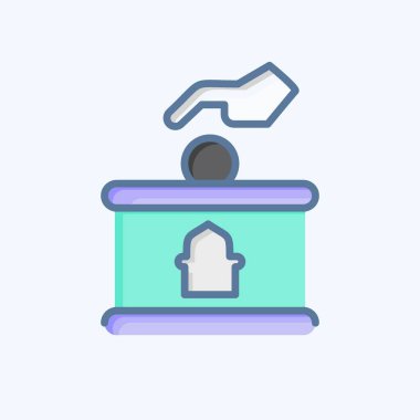 Simge Bağışı. Kurban bayramı sembolüyle ilgili. İslami. ramadhan. Basit resimleme