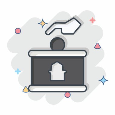 Simge Bağışı. Kurban bayramı sembolüyle ilgili. İslami. ramadhan. Basit resimleme