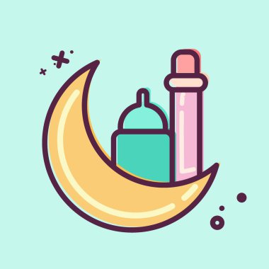 Bayram ikonu. Kurban bayramı sembolüyle ilgili. İslami. ramadhan. Basit resimleme