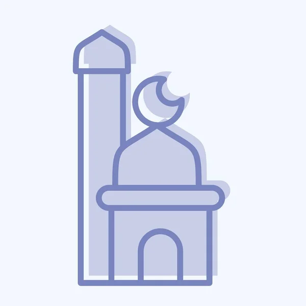 Ikoonmoskee Gerelateerd Aan Eid Fitr Symbool Islamitisch Een Ramadhan Eenvoudige — Stockvector