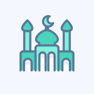 Simge Camii. Kurban Bayramı sembolüyle ilgili. Doodle stili. Basit dizayn edilebilir. Basit resimleme