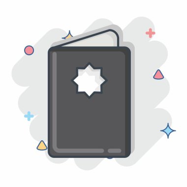 Simge bayram kartı. Kurban Bayramı sembolüyle ilgili. Çizgi roman tarzı. Basit dizayn edilebilir. Basit resimleme