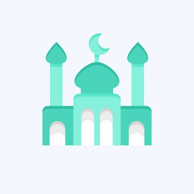 Simge Camii. Kurban Bayramı sembolüyle ilgili. Düz stil. Basit dizayn edilebilir. Basit resimleme