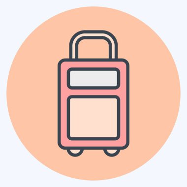 Simge Bavulu. Kurban Bayramı sembolüyle ilgili. Renk Eşi Tarzı. Basit dizayn edilebilir. Basit resimleme