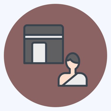 İcon Hac. Kurban Bayramı sembolüyle ilgili. Renk Eşi Tarzı. Basit dizayn edilebilir. Basit resimleme